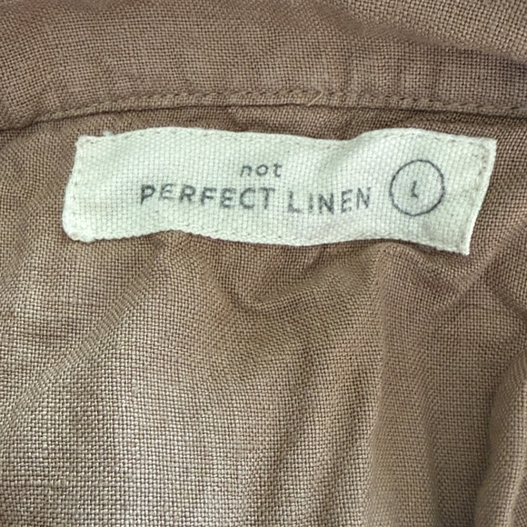 Not Perfect Linen tan pocket skirt women’s large EUC - Picture 4 of 5
